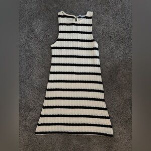 Mango black and white stripped dress